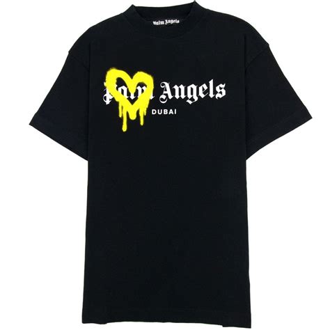 black and yellow palm angels shirt